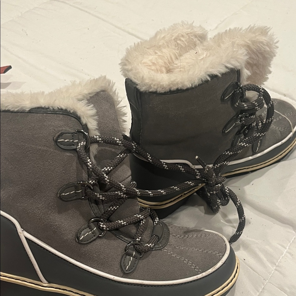 Aldo Charcoal Winter Boots with Faux Fur
